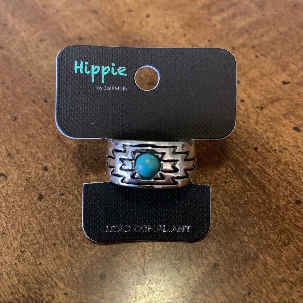 Hippie by JolliMolli Silver Turquoise Ring